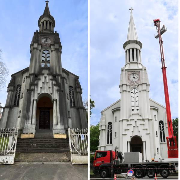 Avant Après Façade D'une Eglise